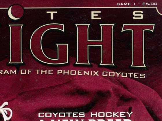Phoenix Coyotes - Coyotes Tonight Game Program Design